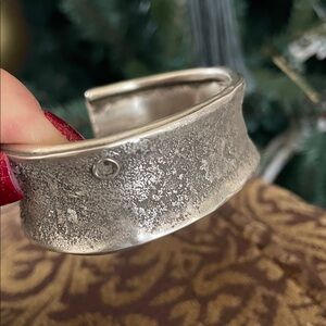 Textured Sterling Silver Cuff Bracelet by Robert MacEustace Jones